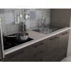 Bucatarie Alfa 180, Cu vitrina, Wenge, Blat termic travertin