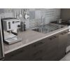 Bucatarie alfa 240, corp hota, cu vitrina, wenge, blat termic travertin