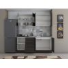 Bucatarie Alfa 180, Cu vitrina, Wenge, Blat termic travertin