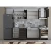Bucatarie alfa 240, corp hota, cu vitrina, wenge, blat termic travertin