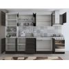 Bucatarie Alfa 300, corp hota si soldat, cu vitrina, wenge, blat termic travertin