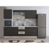 Bucatarie Alfa 240, Soldat, Cu vitrina, Wenge/Sonoma, blat termic alb