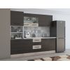 Bucatarie Alfa 240, Soldat, Cu vitrina, Wenge/Sonoma, blat termic alb