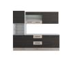 Bucatarie Alfa 240, Soldat, Cu vitrina, Wenge/Sonoma, blat termic alb