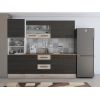 Bucatarie Alfa 240, Soldat, Cu vitrina, Wenge/Alb, Blat termic travertin