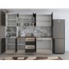Bucatarie Alfa 240, Soldat, Cu vitrina, Wenge/Alb, Blat termic travertin