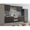 Bucatarie Alfa 240, Soldat, Cu vitrina, Wenge/Sonoma, Blat termic travertin