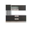 Bucatarie Alfa 240, Soldat, Cu vitrina, Wenge/Sonoma, Blat termic travertin