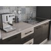 Bucatarie Alfa 240, Soldat, Cu vitrina, Wenge/Sonoma, Blat termic travertin