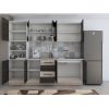 Bucatarie Alfa 240, Soldat, Cu vitrina, Wenge/Sonoma, Blat termic travertin