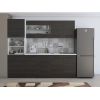 Bucatarie Alfa 240, Soldat, Cu vitrina, Wenge, Blat termic alb