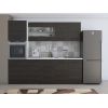 Bucatarie Alfa 240, Soldat, Cu vitrina, Wenge, Blat termic alb