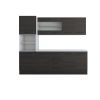 Bucatarie Alfa 240, Soldat, Cu vitrina, Wenge, Blat termic alb