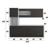 Bucatarie Alfa 240, Soldat, Cu vitrina, Wenge, Blat termic alb