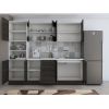 Bucatarie Alfa 240, Soldat, Cu vitrina, Wenge, Blat termic alb