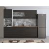 Bucatarie Alfa 240, Soldat, Cu vitrina, Wenge, Blat termic nuc