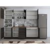 Bucatarie Alfa 240, Soldat, Cu vitrina, Wenge, Blat termic nuc