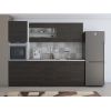 Bucatarie Alfa 240, Soldat, Cu vitrina, Wenge, Blat termic travertin