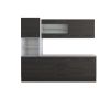Bucatarie Alfa 240, Soldat, Cu vitrina, Wenge, Blat termic travertin