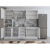 Bucatarie Alfa 240, Soldat, Cu vitrina, Alb, Blat termic travertin