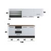Bucatarie Alfa 240, Corp hota, Cu vitrina, Alb/Wenge, Blat termic nuc