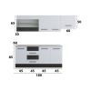 Bucatarie Alfa 240, Corp hota, Cu vitrina, Alb/Wenge, Blat termic travertin