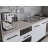 Bucatarie Alfa 240, Corp hota, Cu vitrina, Alb/Wenge, Blat termic travertin