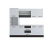 Bucatarie Alfa 240, Soldat, cu vitrina, Alb/Wenge, Blat termic alb