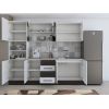 Bucatarie Alfa 240, Soldat, Cu vitrina, Alb/Wenge, Blat termic travertin