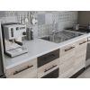Bucatarie Alfa 240, Corp hota, Cu vitrina, Sonoma/Wenge, Blat termic alb