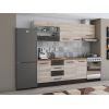 Bucatarie Alfa 240, Corp hota, Cu vitrina, Sonoma/Wenge, Blat termic nuc