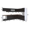 Bucatarie de colt Alfa, Soldat, Corp cuptor, Corp hota, Cu vitrina, Wenge, Blat termic nuc