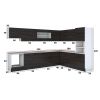 Bucatarie de colt Alfa, Soldat, Corp cuptor, Corp hota, cu vitrina, Wenge, Blat termic travertin