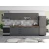 Bucatarie Alfa 320, gri, blat termic nuc, corp hota