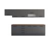 Bucatarie Alfa 320, gri, blat termic nuc, corp hota