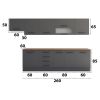 Bucatarie Alfa 320, gri, blat termic nuc, corp hota