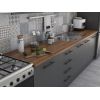Bucatarie Alfa 320, gri, blat termic nuc, corp hota