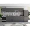 Bucatarie Alfa 320, gri, blat termic travertin, corp hota