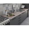 Bucatarie Alfa 320, gri, blat termic travertin, corp hota