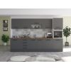 Bucatarie Alfa 320, gri, blat termic nuc, corp pentru cuptor incorporabil