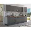 Bucatarie Alfa 320, gri, blat termic nuc, corp pentru cuptor incorporabil