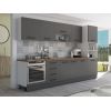 Bucatarie Alfa 320, gri, blat termic nuc, corp pentru cuptor incorporabil