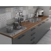 Bucatarie Alfa 320, gri, blat termic nuc, corp pentru cuptor incorporabil
