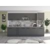 Bucatarie Alfa 320, gri, blat termic travertin, corp pentru cuptor incorporabil