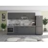 Bucatarie Alfa 260, Cu vitrina, Gri, Blat termic travertin