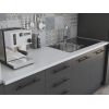 Bucatarie Alfa 240, Soldat, Cu vitrina, Gri, Blat termic alb