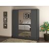 Dressing Radu cu oglinda, 180x200x61 cm, gri antracit