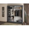 Dressing Radu cu oglinda, 180x200x61 cm, gri antracit