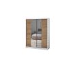 Dressing Rafi cu oglinda, 150x200x60 cm, alb/stejar