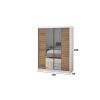 Dressing Rafi cu oglinda, 150x200x60 cm, alb/stejar